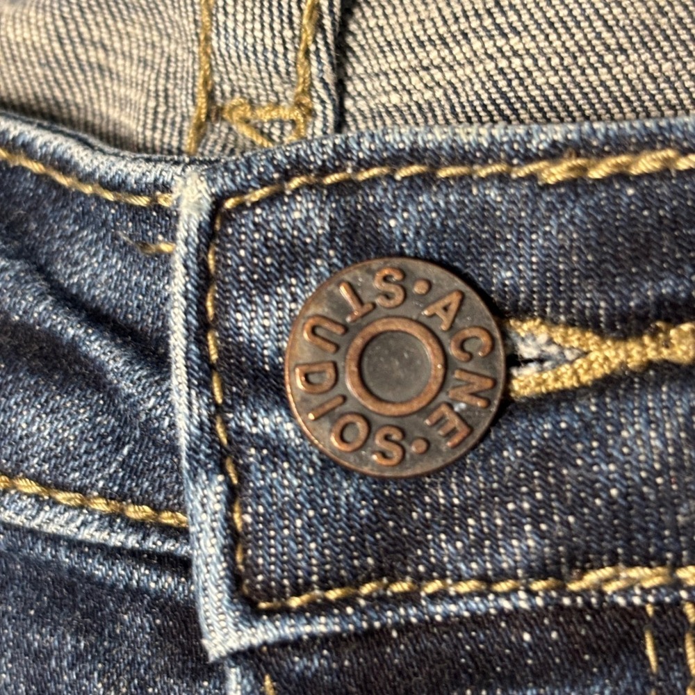 Acne Studios Tram Lt  Women's  size 24 distressed  Slim Jeans Dark Wash Blue - Picture 8 of 16